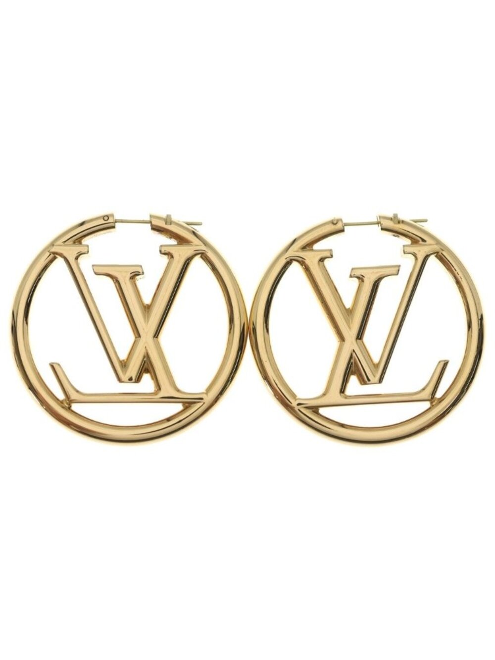 Louis Vuitton Earrings Hoop Louise Gold